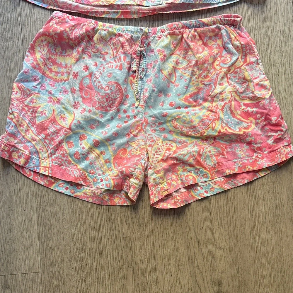 Ralph Lauren Pink and Blue Paisley Pajama Set